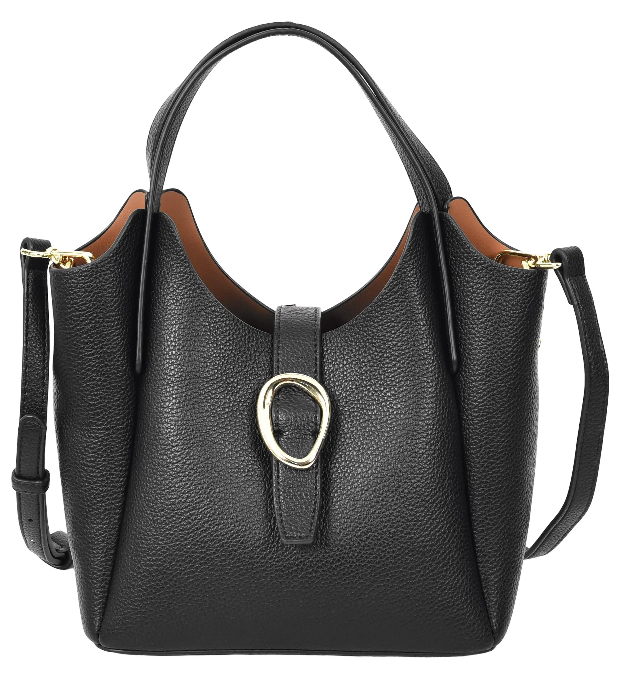 Montreal  Women's Small Faux Leather Shoulder Handbag Black 