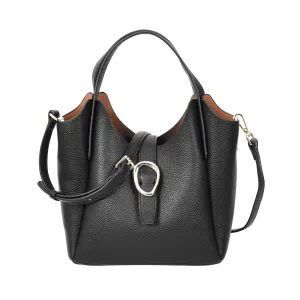 Montreal  Women's Small Faux Leather Shoulder Handbag Black 