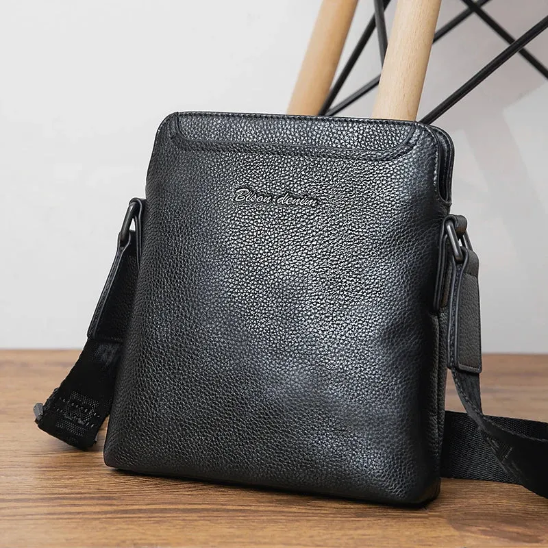 New Genuine Leather Messenger Bag Men Crossbody Business Casual Shoulder Bag