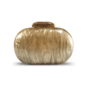 New Women's Oval Vintage Fashion Evening Bag Pearlescent Color Handbag Shoulder Box Bag