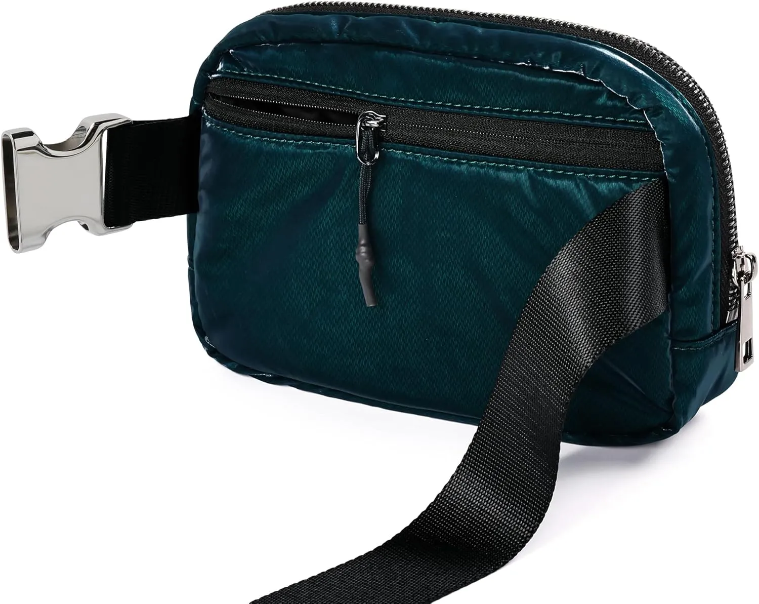 ODODOS Unisex Mini Belt Bag with Adjustable Strap Small Fanny Pack for Workout Running Traveling Hiking, Glossy Teal Green