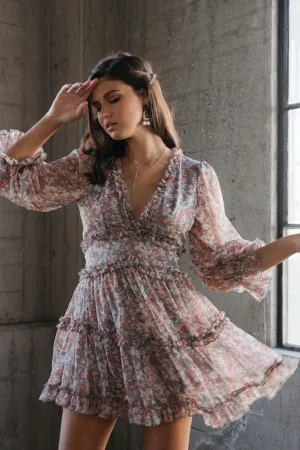 One and Only Collective Printed Ruffle Mini Dress