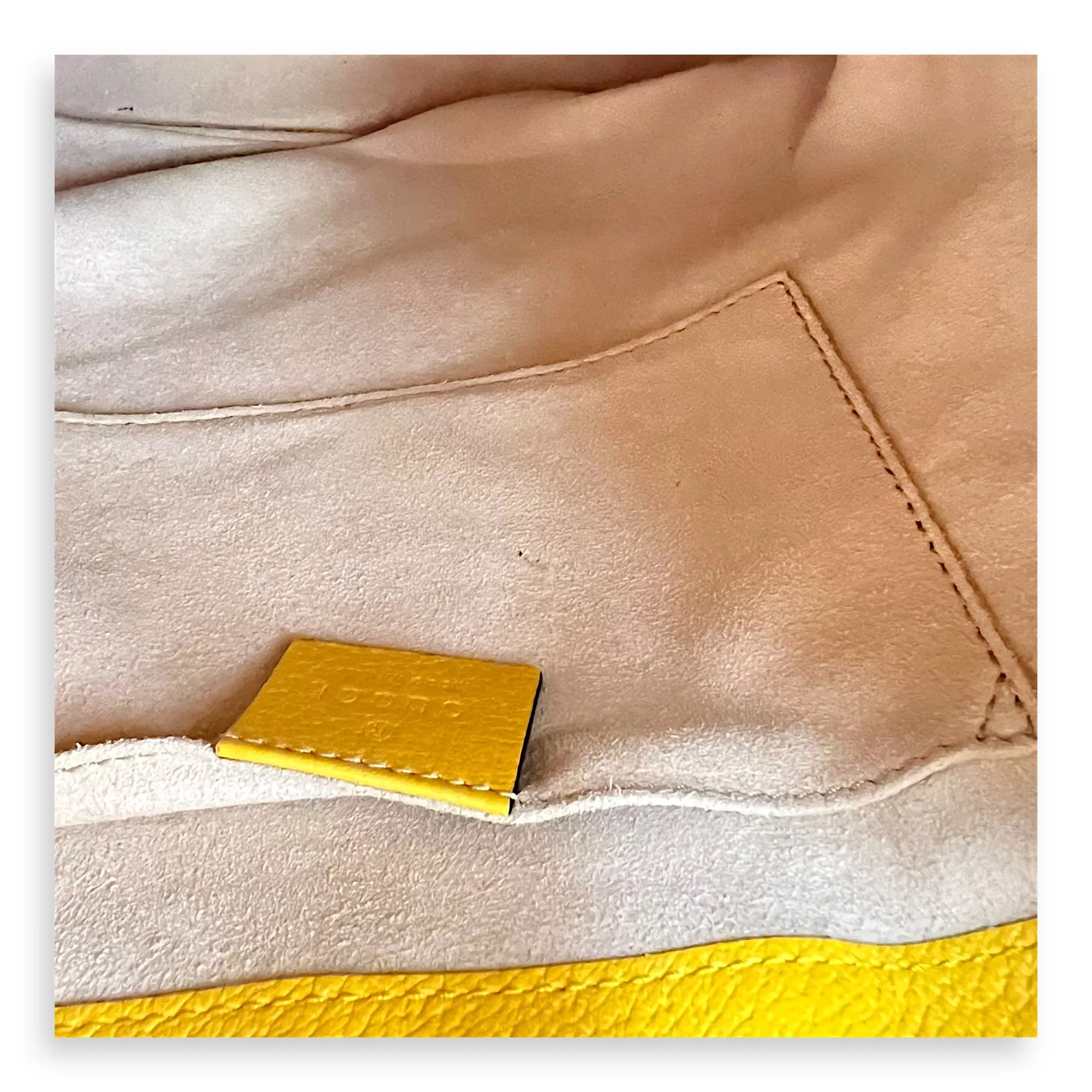 Ophidia Bucket Bag Yellow in Coated Canvas, Gold hardware