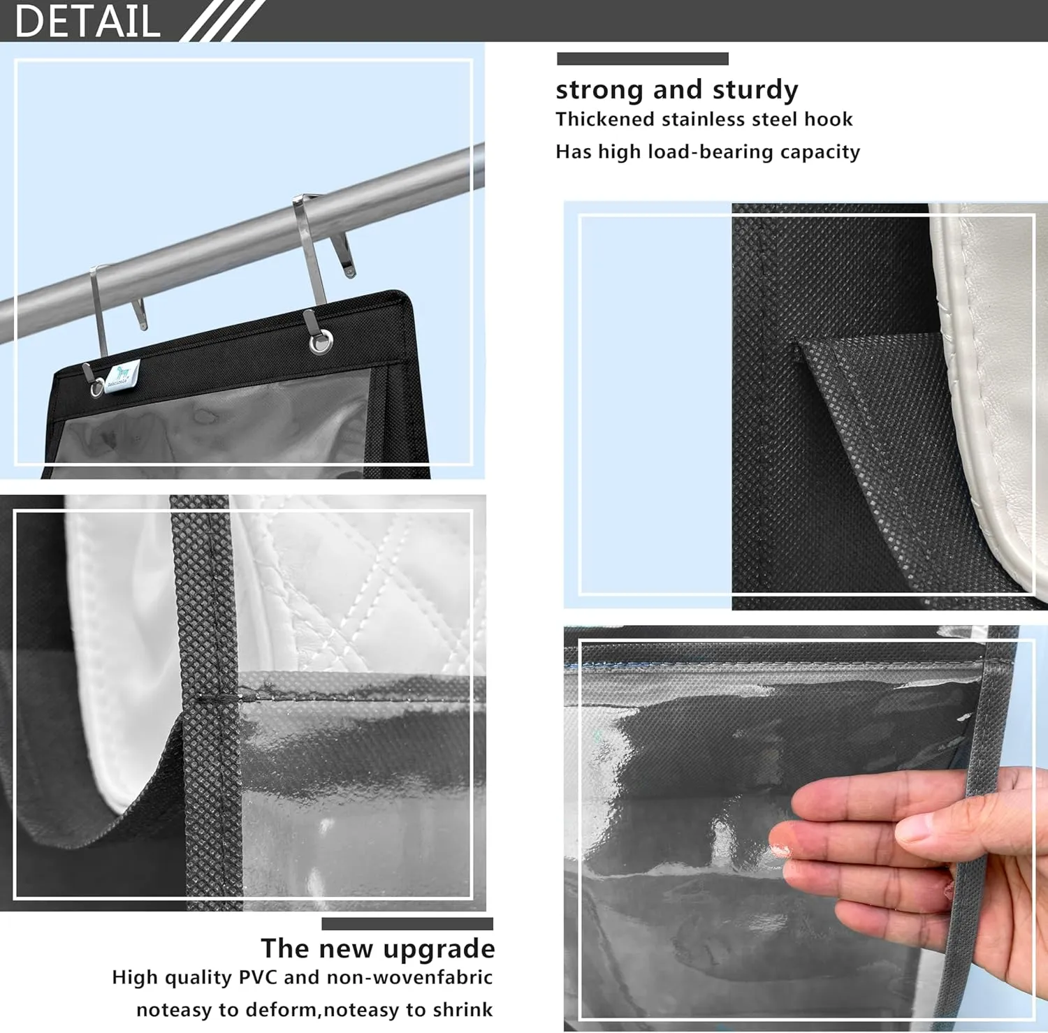 Over The Door Purse Organizer, 2PCS, Holds Bigger Bags, Heavy Duty Hooks (Do Not Damage The Door Frame), Black