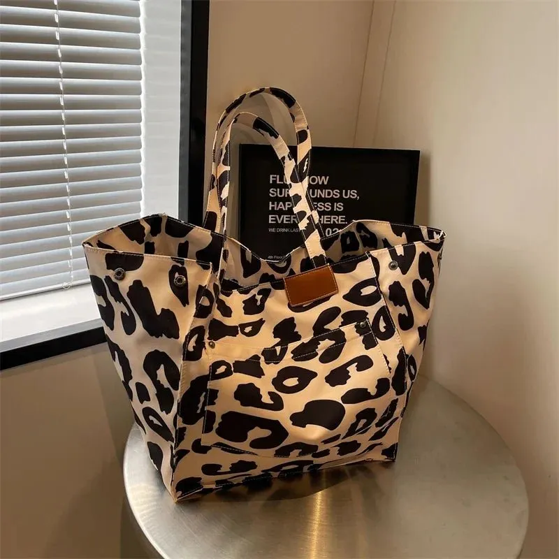 Oversized Leopard Prints Shoulder Bags for Women