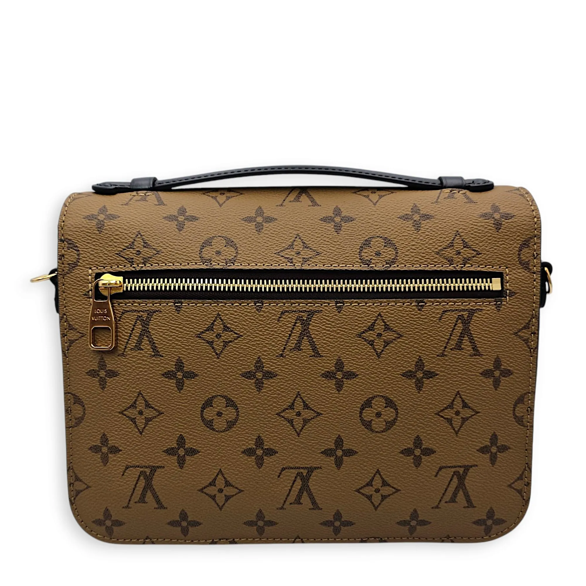 Pochette Metis Brown Crossbody Bag in Canvas, Gold hardware