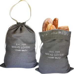 Reusable Bread Bags  2 XXL Linen Bread bags for Homemade bread and Sourdough with Lining, Drawstring Closure and Handle. Washable and Freezer Bread Storage bags  Perfect for Gifting  USA Brand