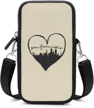 San Francisco California City Love Phone Bag Waterproof Phone Crossbody Bag Purse Mini Smartphone Wallet Bag