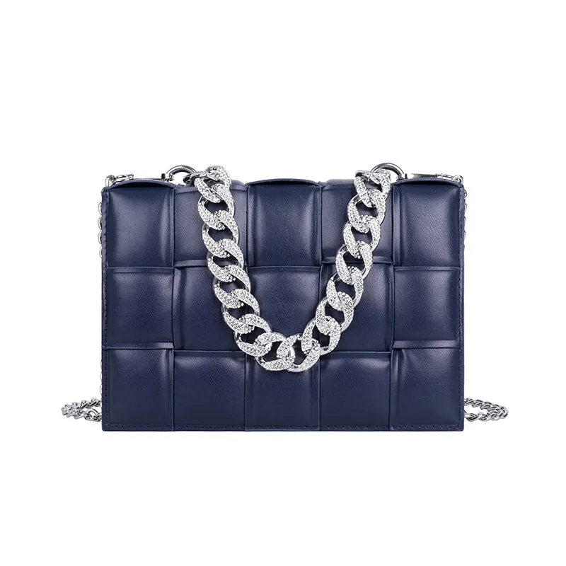 Sling Bags Woven Small Square Bag Summer Portable Women's Bag Chain Shoulder Bag