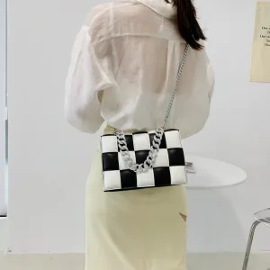 Sling Bags Woven Small Square Bag Summer Portable Women's Bag Chain Shoulder Bag