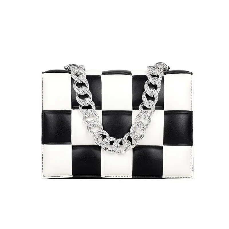 Sling Bags Woven Small Square Bag Summer Portable Women's Bag Chain Shoulder Bag