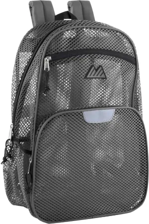 Summit Ridge Reflective Mesh School Backpack for Teens, Girls, Boys | Wire Frame Mesh Beach Backpack XL with Zipper (Gray)