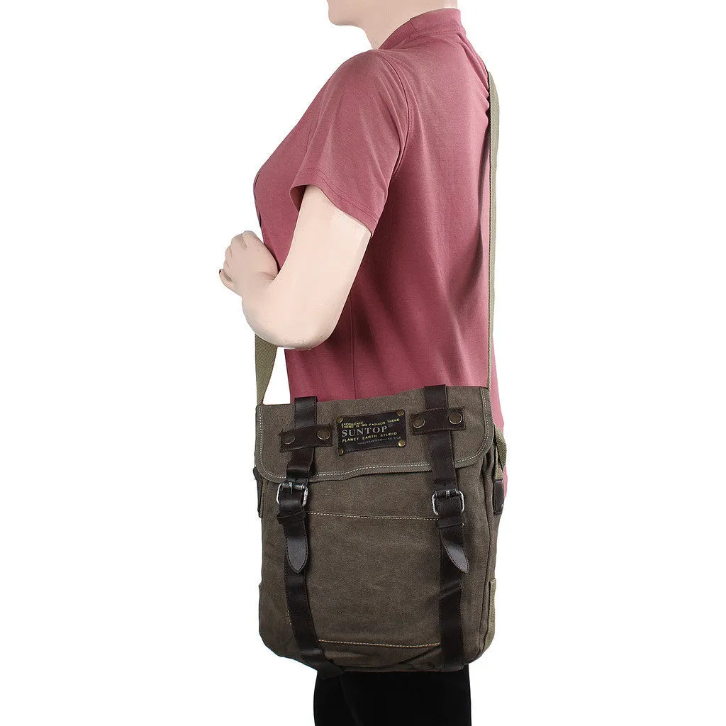 Suntop Men Brown Cotton, Canvas Sling Bag(Brown)