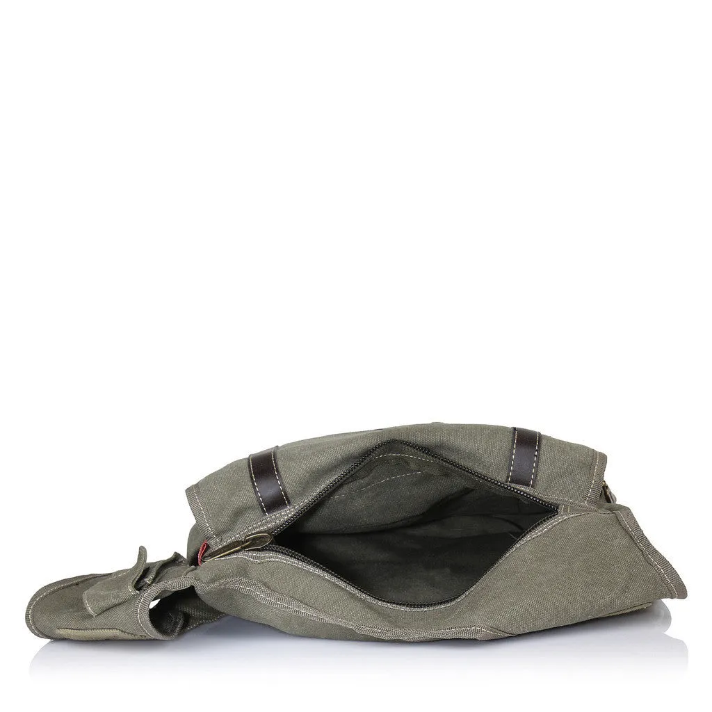 Suntop Men Green Cotton, Canvas Sling Bag(Green)