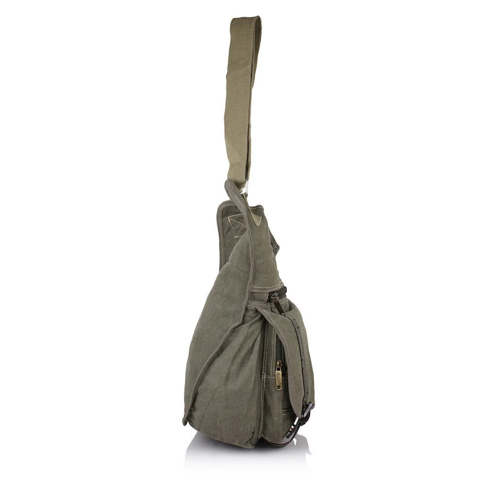 Suntop Men Green Cotton, Canvas Sling Bag(Green)