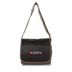 Suntop Men Multicolor Cotton, Canvas Sling Bag(Black and Brown)
