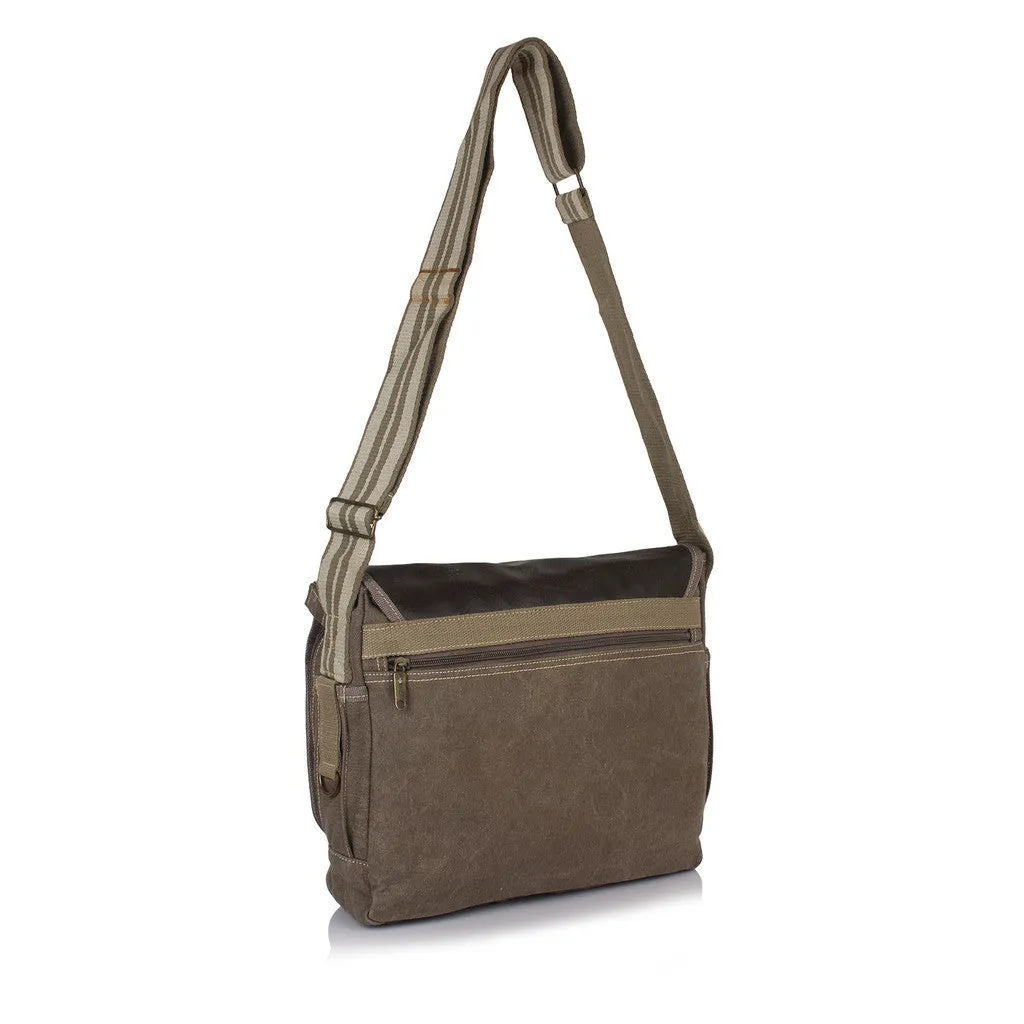 Suntop Men Multicolor Cotton, Canvas Sling Bag(Black and Brown)