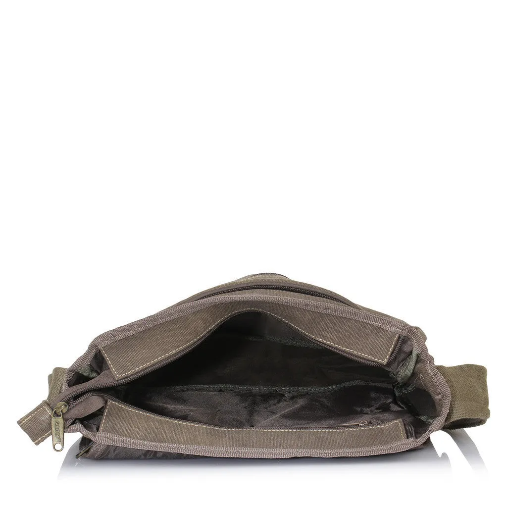 Suntop Men Multicolor Cotton, Canvas Sling Bag(Black and Brown)