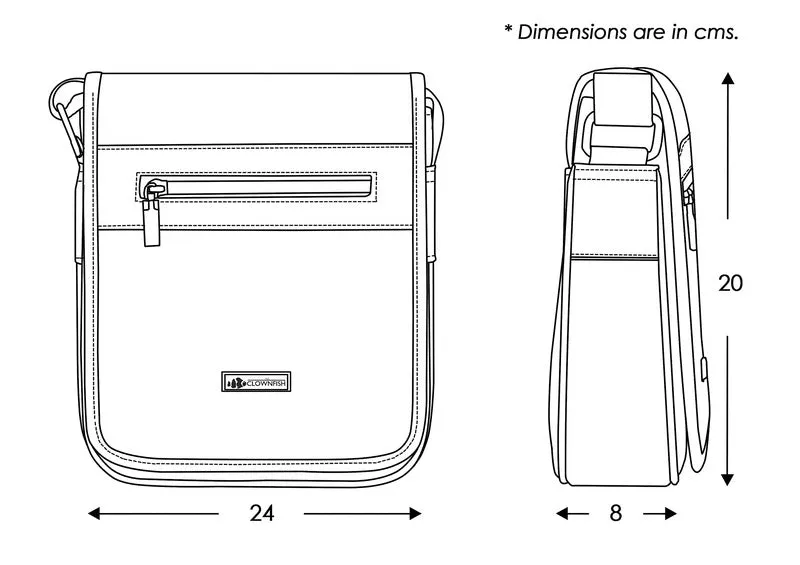 THE CLOWNFISH Enticer Series Synthetic 22 cms Hickory Messenger Bag