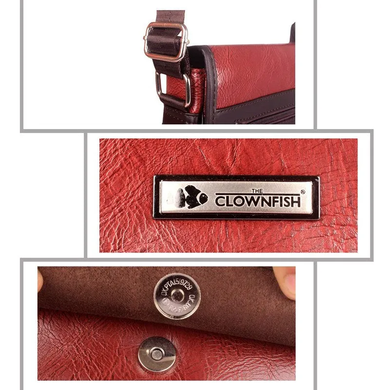 THE CLOWNFISH Enticer Series Synthetic 22 cms Hickory Messenger Bag