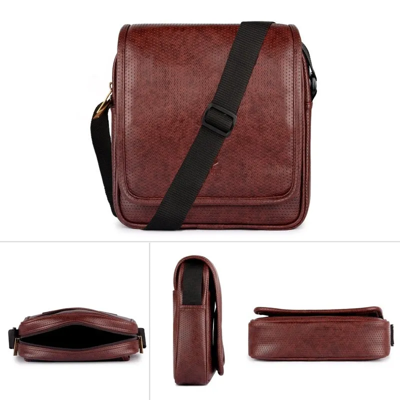 THE CLOWNFISH Leatherette Black Messenger Bag