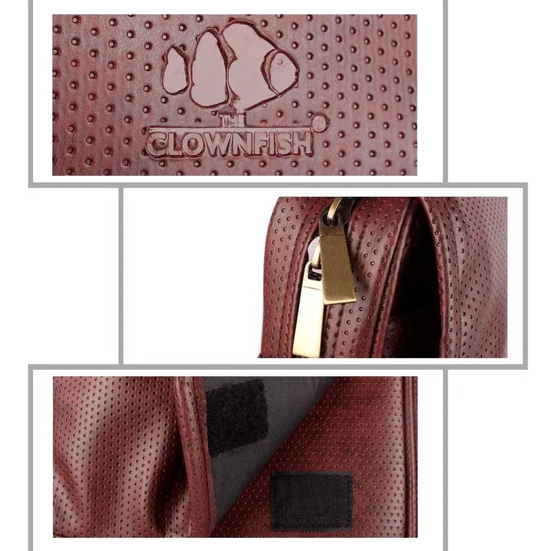 THE CLOWNFISH Leatherette Black Messenger Bag