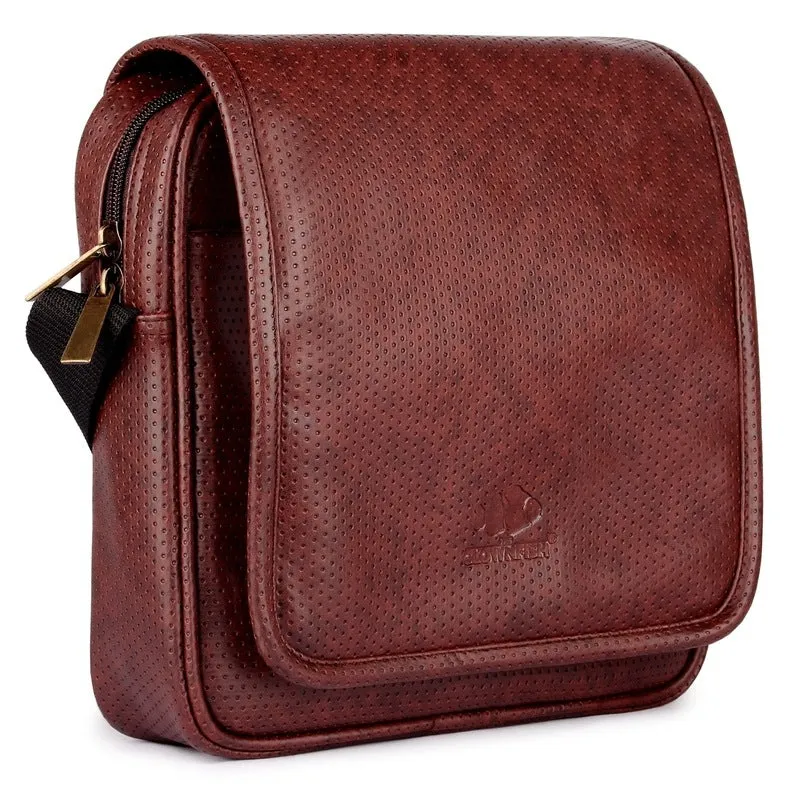 THE CLOWNFISH Leatherette Black Messenger Bag