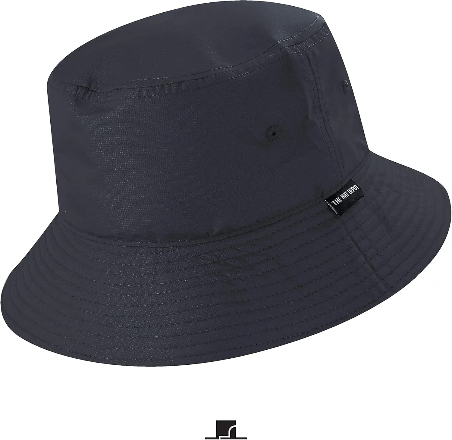 The Hat Depot Lightweight, Quick Dry Polyester Packable Nylon Bucket Sun Hat