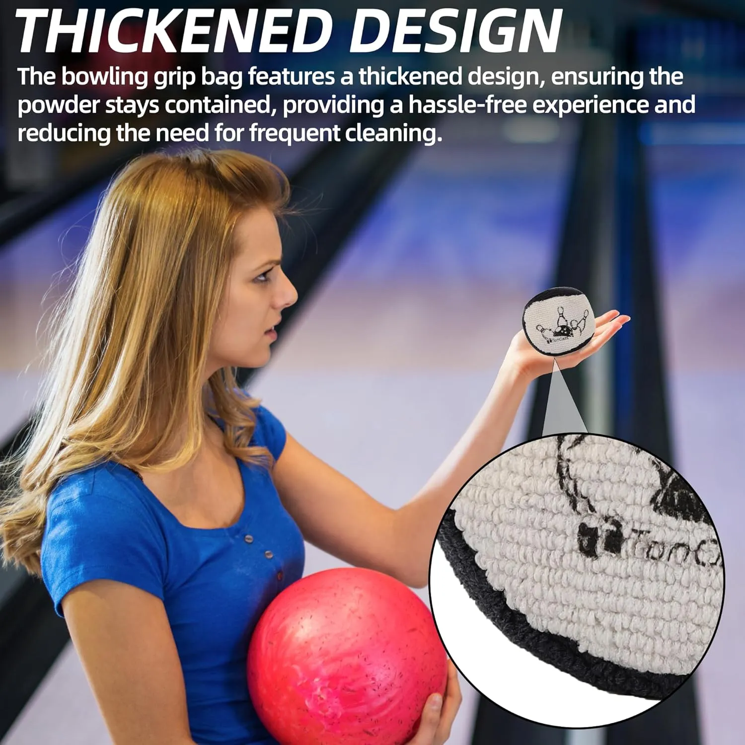 TonGass (1-Pack, Black and Grey Microfiber Ultra Dry Bowling Grip Ball, Microfiber Bowling Grip Bags, Bowlings Powder Bag for Hands Use