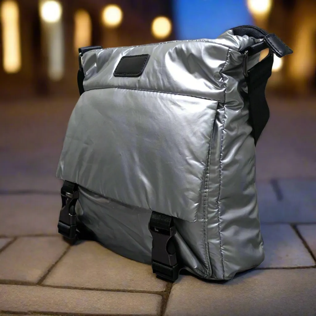 Turbo Bags Silver Crossbody Bag for Ladies