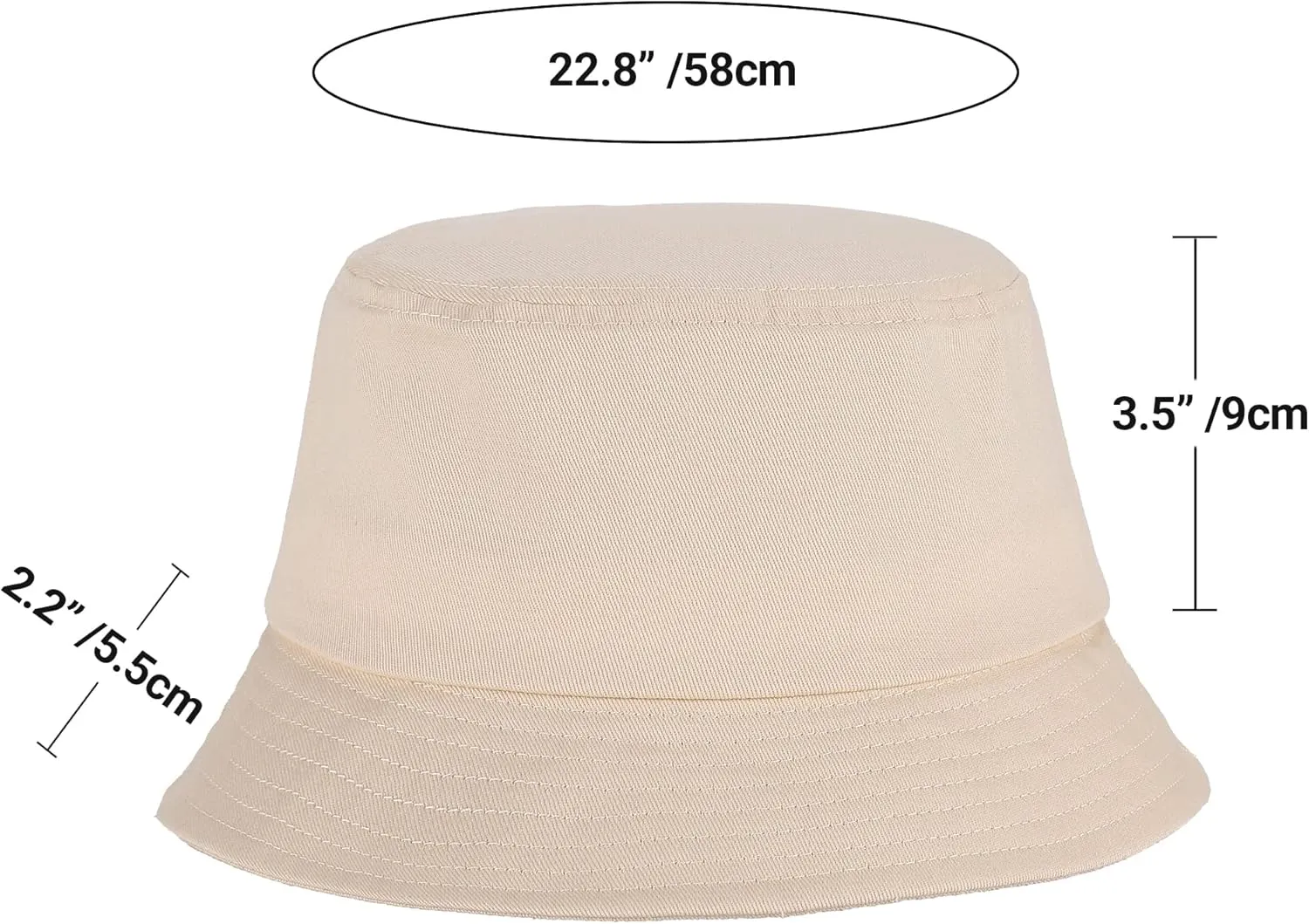 Umeepar Unisex Cotton Packable Bucket Hat Sun Hat Plain Colors for Men Women