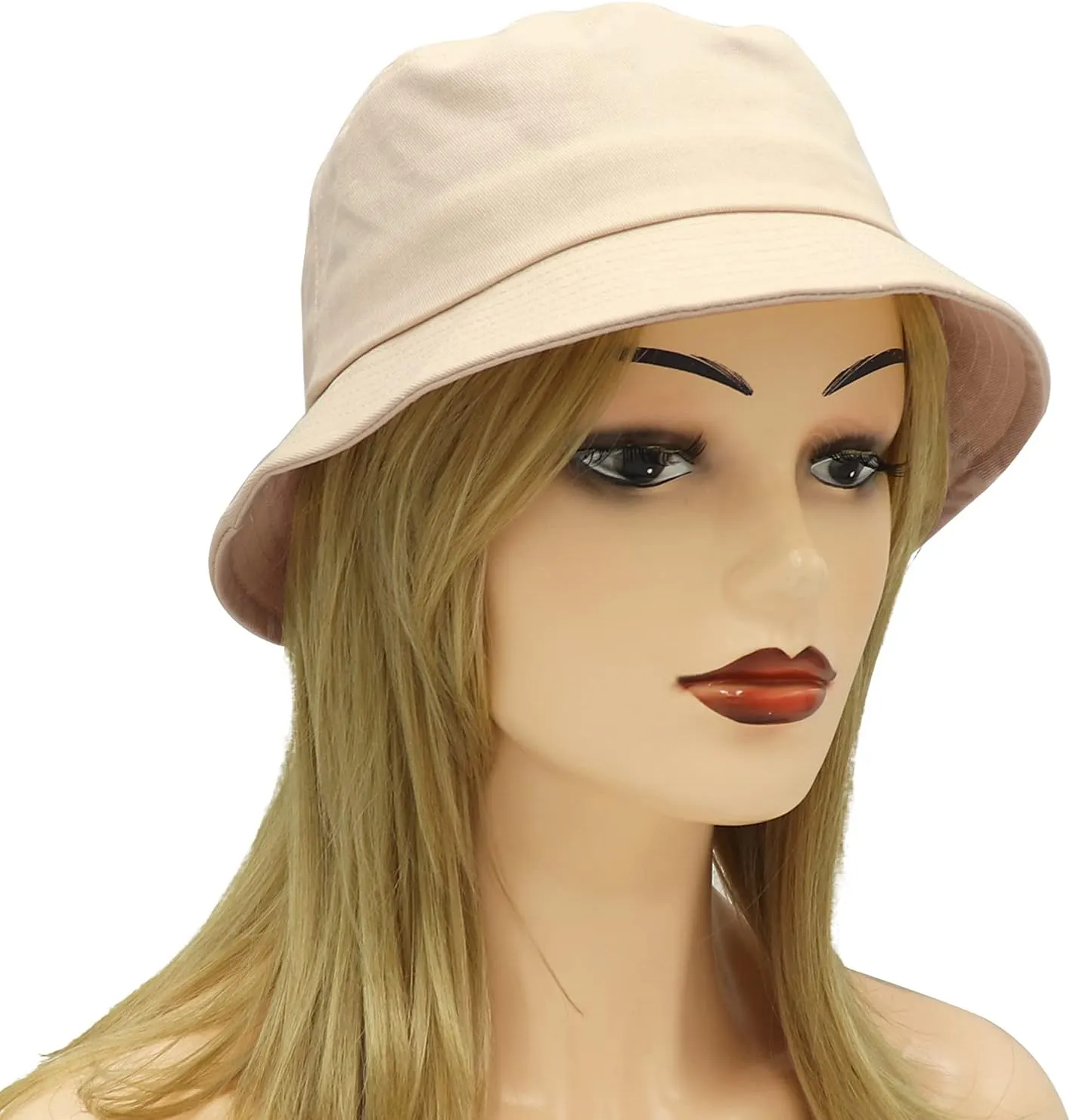 Umeepar Unisex Cotton Packable Bucket Hat Sun Hat Plain Colors for Men Women