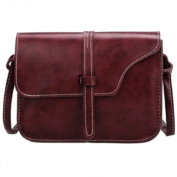 Women Fashion Retro Synthetic Leather Mini Solid Handbag Cross Body Shoulder Bags