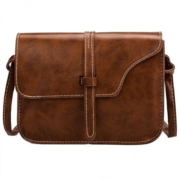 Women Fashion Retro Synthetic Leather Mini Solid Handbag Cross Body Shoulder Bags