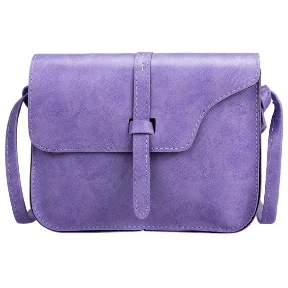 Women Fashion Retro Synthetic Leather Mini Solid Handbag Cross Body Shoulder Bags