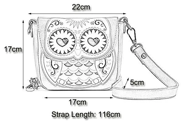 Women Handbag Cartoon Owl Shoulder Bag Messenger Bag