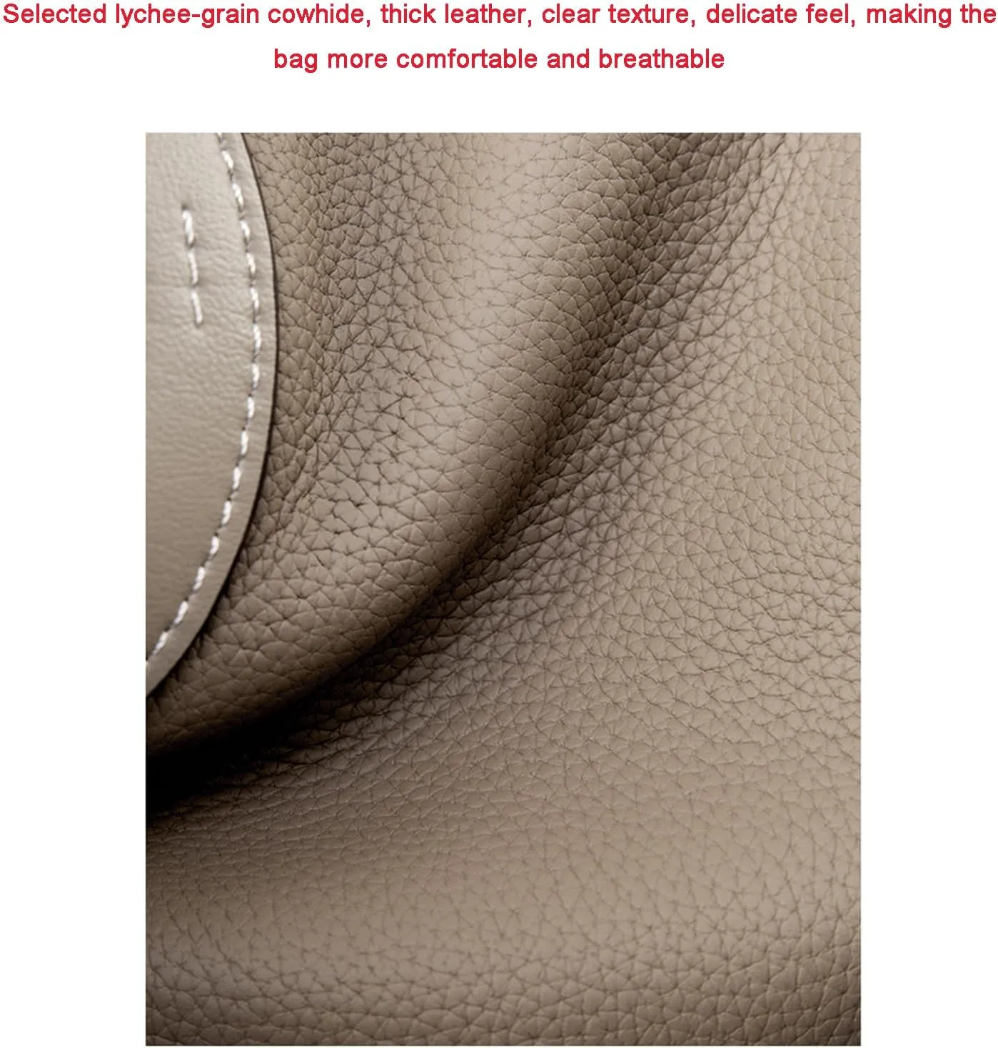 Women's Genuine Leather Bucket Bag Pig Nose Lychee Pattern Vegetable Basket Solid Color Tote Bag Trendy Handbag,Black,19 * 12 * 20cm