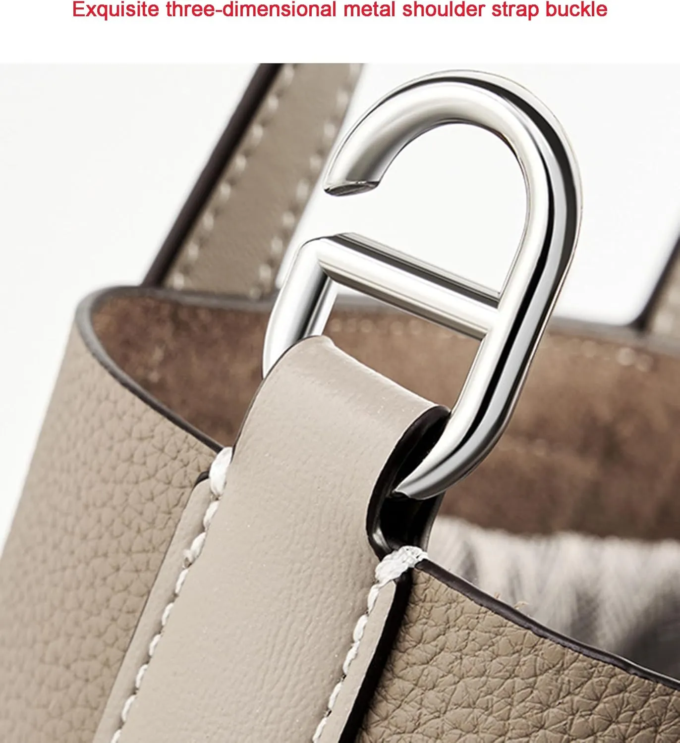 Women's Genuine Leather Bucket Bag Pig Nose Lychee Pattern Vegetable Basket Solid Color Tote Bag Trendy Handbag,Black,19 * 12 * 20cm