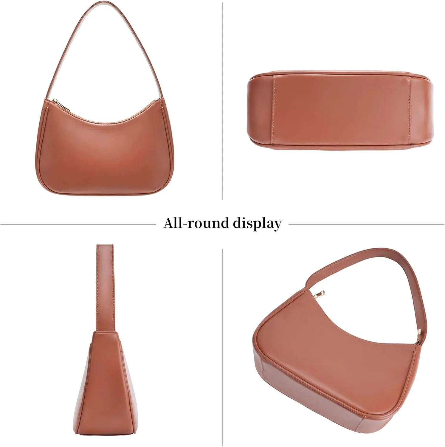 Women's Shoulder Bags, Small Hobo Tote Elegant Clutch Purse with Zipper Closure